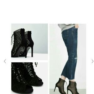 ZARA BASIC COLLECTION NWT OPEN TOE‎ LACE UP SANDALS SIZE 10